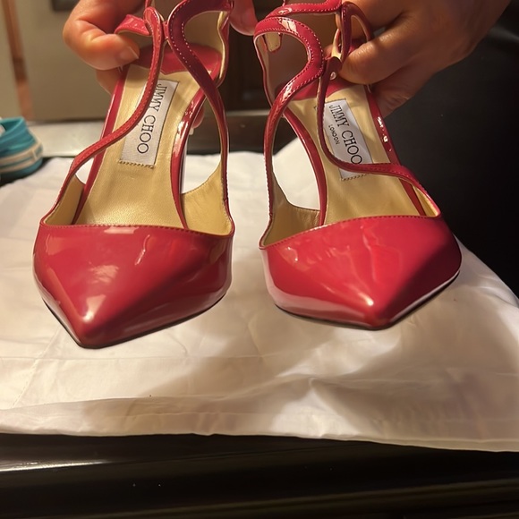 Jimmy Choo - Pink leather Lancer 100 Patent Pump - Picture 8 of 9